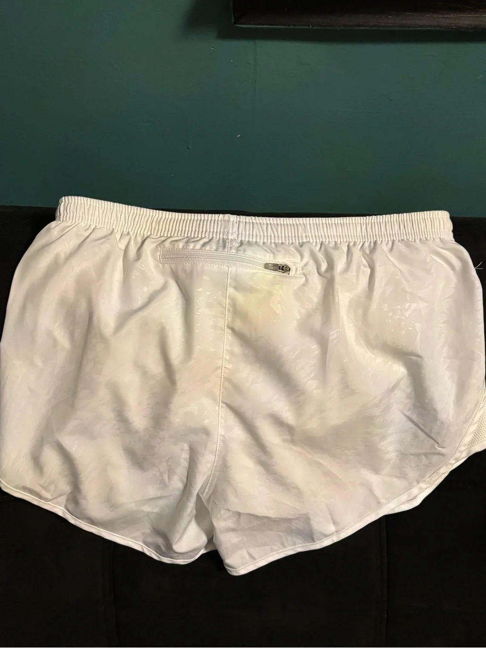 Nike White Women's Athletic Running Shorts with Swoosh